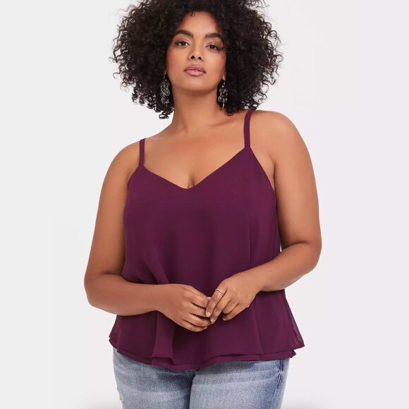 Torrid - Sophie Swing - Burgundy - Adjustable Spaghetti Strap Tank - Picture 1 of 4